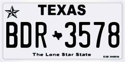 TX license plate BDR3578