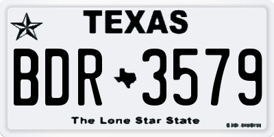 TX license plate BDR3579