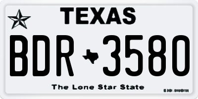 TX license plate BDR3580