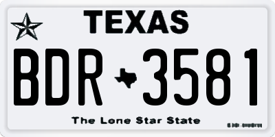 TX license plate BDR3581