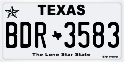 TX license plate BDR3583