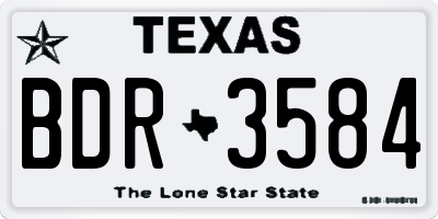 TX license plate BDR3584