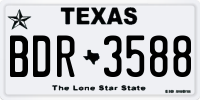 TX license plate BDR3588