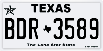 TX license plate BDR3589