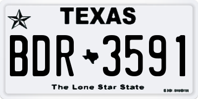 TX license plate BDR3591