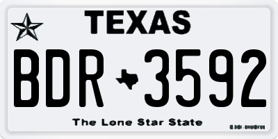 TX license plate BDR3592