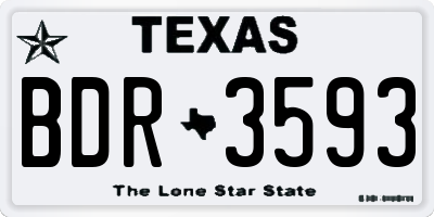 TX license plate BDR3593