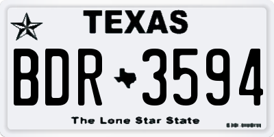 TX license plate BDR3594
