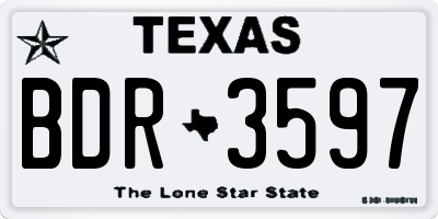 TX license plate BDR3597