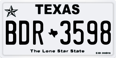 TX license plate BDR3598
