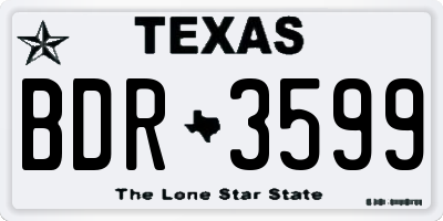 TX license plate BDR3599