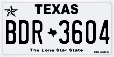 TX license plate BDR3604