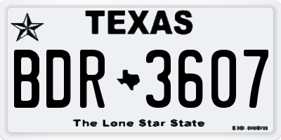 TX license plate BDR3607