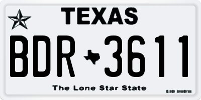 TX license plate BDR3611