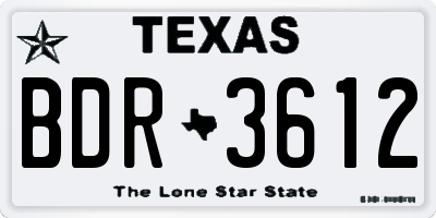 TX license plate BDR3612