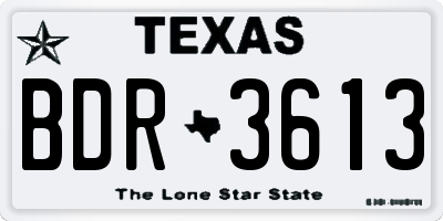 TX license plate BDR3613