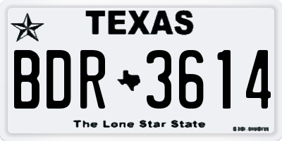 TX license plate BDR3614