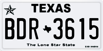 TX license plate BDR3615