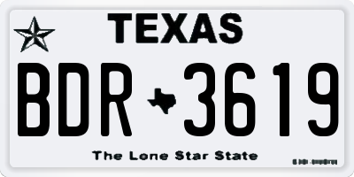 TX license plate BDR3619
