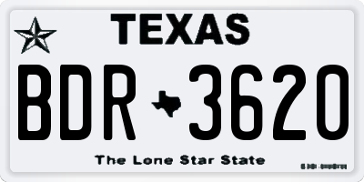 TX license plate BDR3620