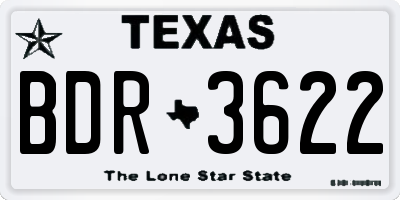 TX license plate BDR3622