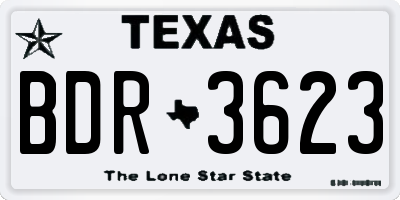 TX license plate BDR3623
