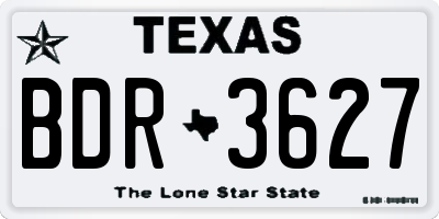TX license plate BDR3627