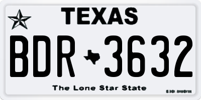 TX license plate BDR3632