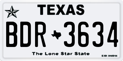 TX license plate BDR3634