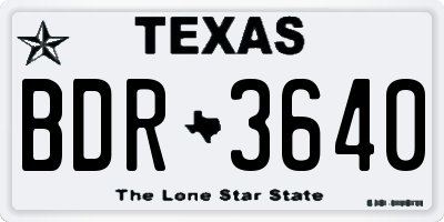 TX license plate BDR3640