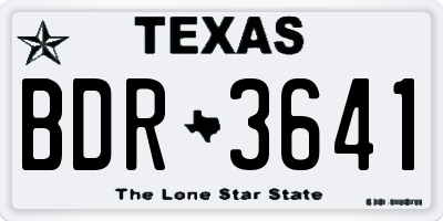 TX license plate BDR3641