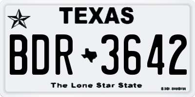 TX license plate BDR3642