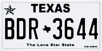 TX license plate BDR3644