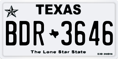 TX license plate BDR3646
