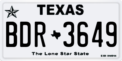 TX license plate BDR3649