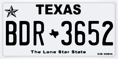 TX license plate BDR3652