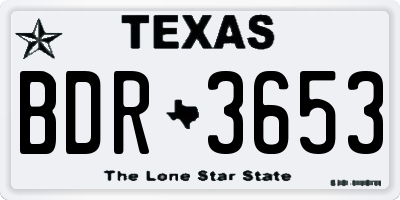 TX license plate BDR3653