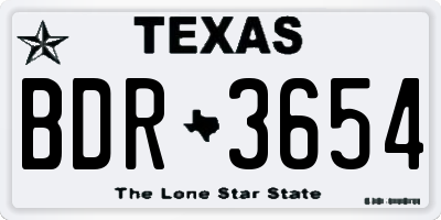 TX license plate BDR3654
