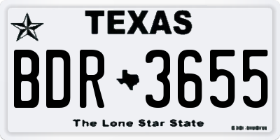 TX license plate BDR3655