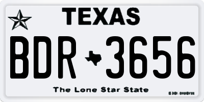 TX license plate BDR3656