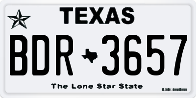 TX license plate BDR3657