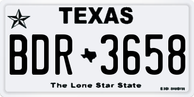 TX license plate BDR3658