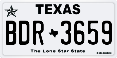 TX license plate BDR3659
