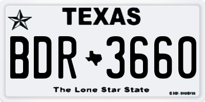 TX license plate BDR3660