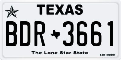 TX license plate BDR3661