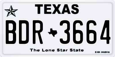 TX license plate BDR3664