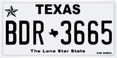 TX license plate BDR3665