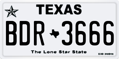 TX license plate BDR3666