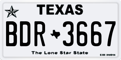 TX license plate BDR3667