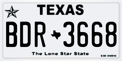 TX license plate BDR3668